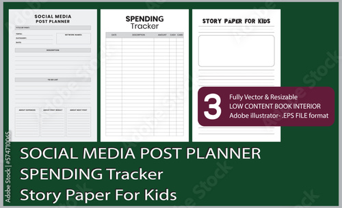 SOCIAL MEDIA POST PLANNER
SPENDING Tracker
Story Paper For Kids
