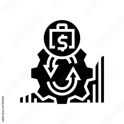 changing business model glyph icon vector illustration