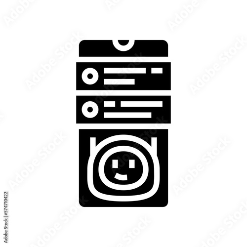 mobile chat bot glyph icon vector illustration