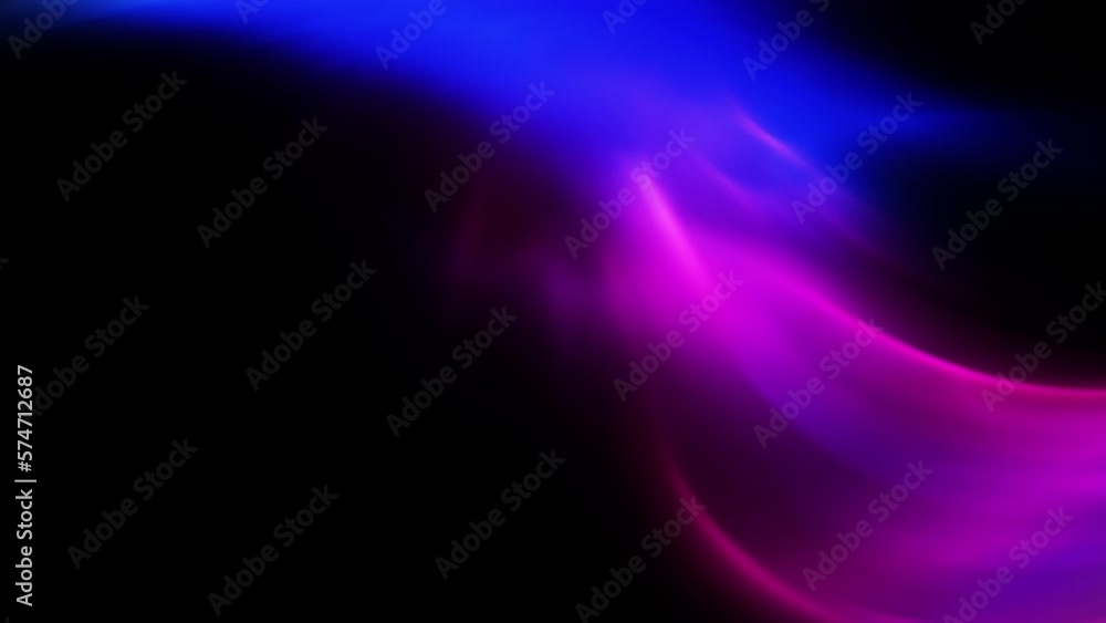 Colorful blue and pink feather like abstract animation, blowing on a dark backgroud Colorful blue and pink feather like abstract animation, blowing on a dark backgroud