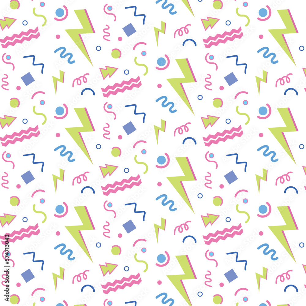 A pattern with bright graphic geometric elements and a zipper in the style of the 2000s A pattern with bright graphic geometric elements and a zipper in the style of the 2000s