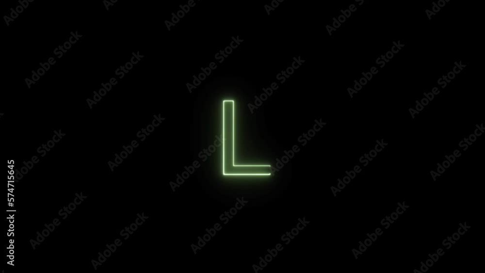 neon letter L background animation neon letter L background animation