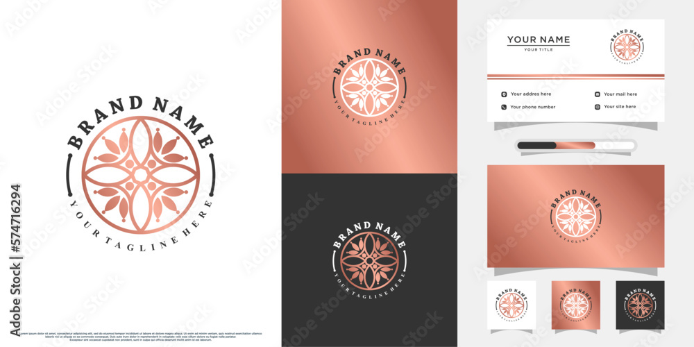 Naklejka premium Flower logo design with creative concept Premium Vector