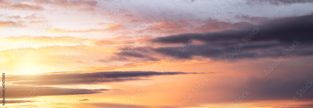 Sky background at dusk, sky banner