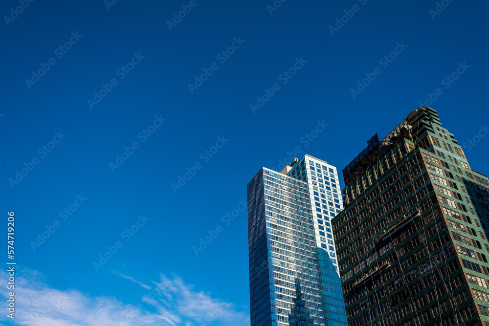 Old and new office building in New York City