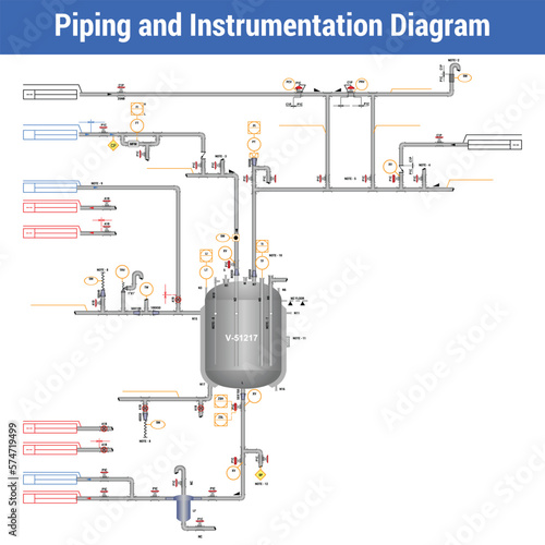 Vector Illustration for Piping and Instrumentation Diagram