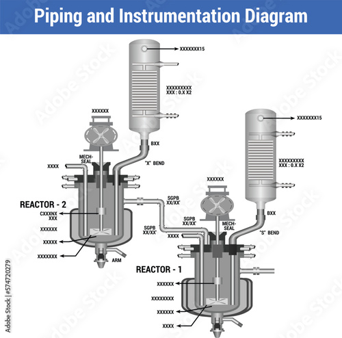 Vector Illustration for Piping and Instrumentation Diagram