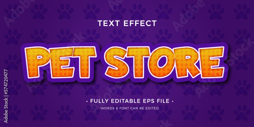 pet store text effect premium vector	