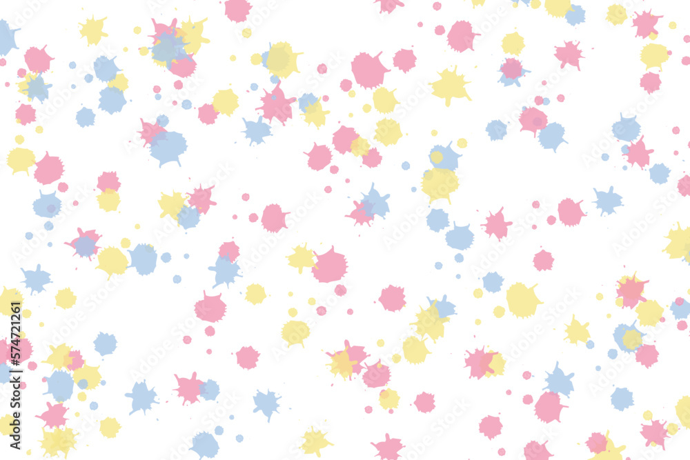 cute pattern vector white colorful background water color spots fabric watercolor drop of watercolor ink spot spread abstract with pink blue yellow pastel color tone party wallpaper .