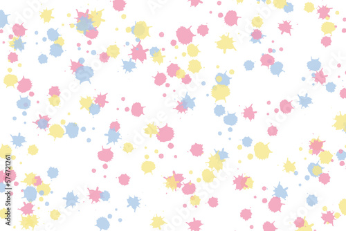 cute pattern vector white colorful background water color spots fabric watercolor drop of watercolor ink spot spread abstract with pink blue yellow pastel color tone party wallpaper .