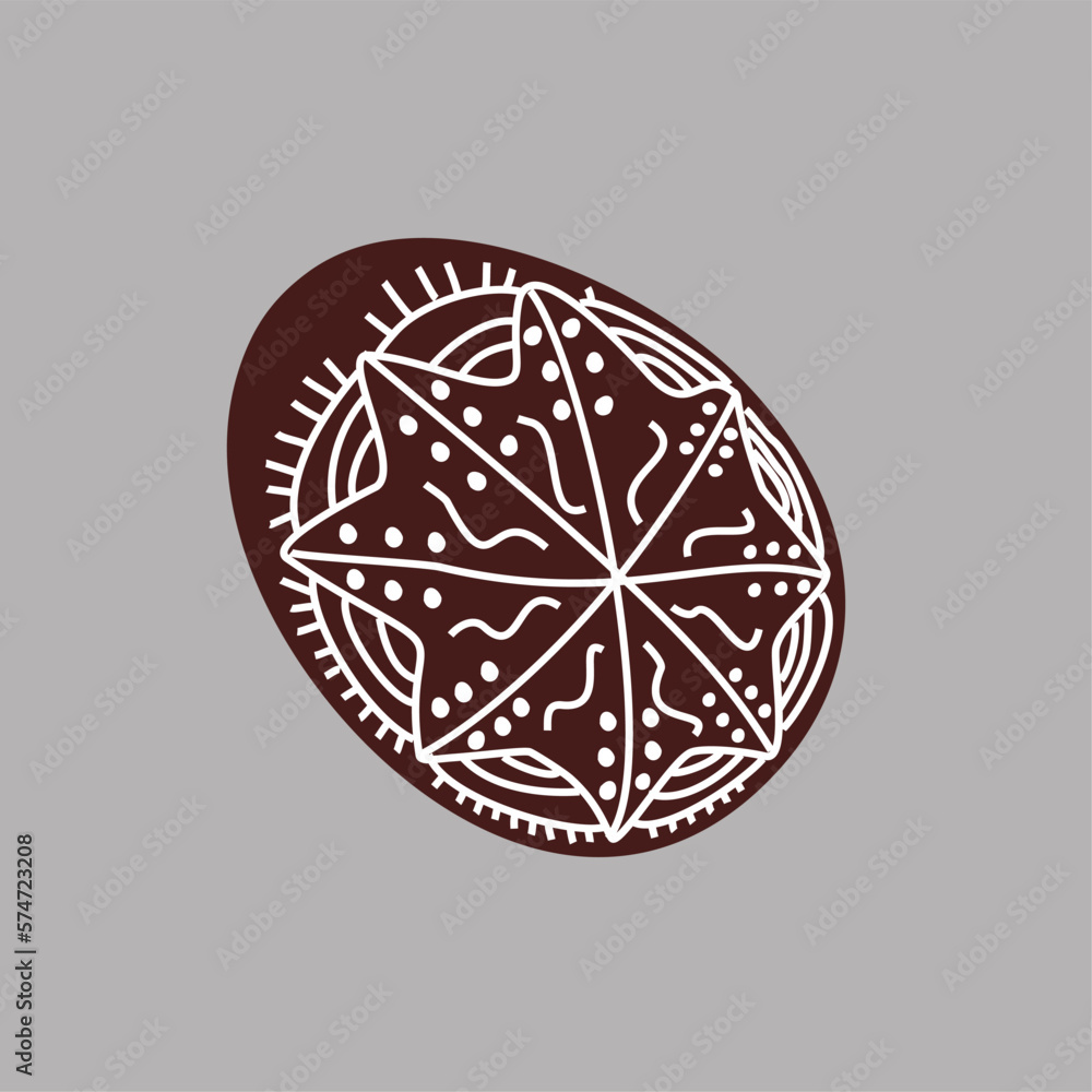 Hand drawn Easter egg with white lines on a brown background. Ethnic traditional motif ukrainian national pattern swirls
Hand drawn Easter egg with white lines on a brown background. Ethnic traditional motif ukrainian national pattern swirls
