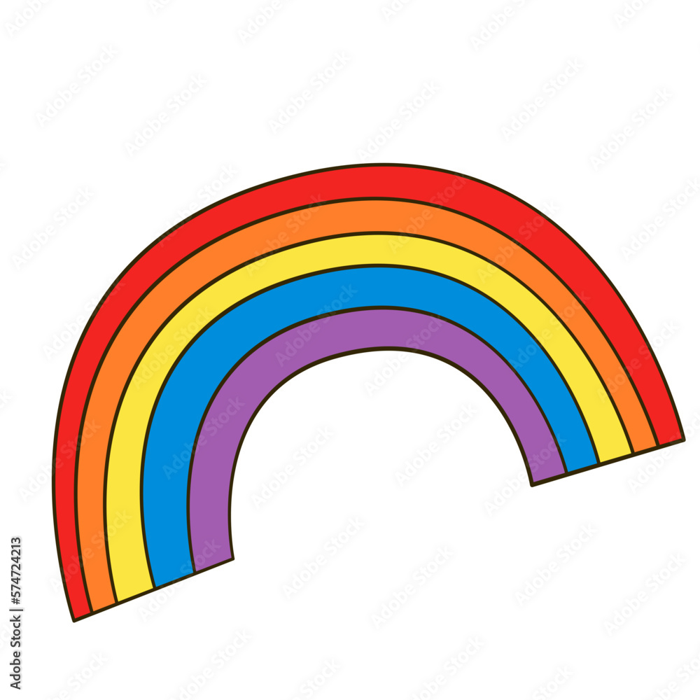 Fototapeta premium Rainbow. Cartoon. Vector illustration. Isolated on white background