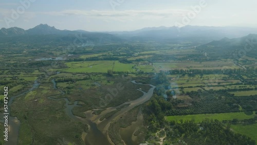 Aerial shot of a river delta