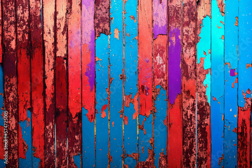 Old, weathered wood with peeling paint background texture. © Kai Köpke