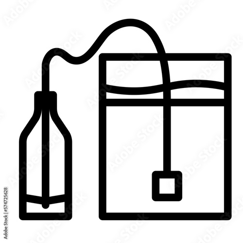 Beer bottling line icon
