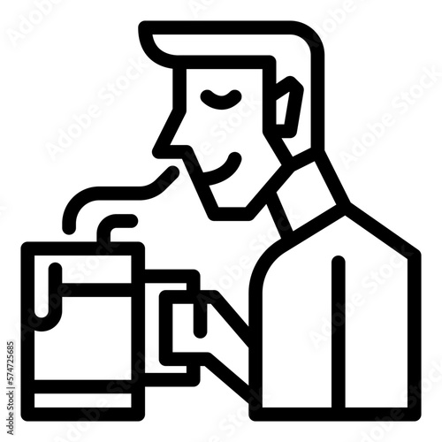 beer smell line icon