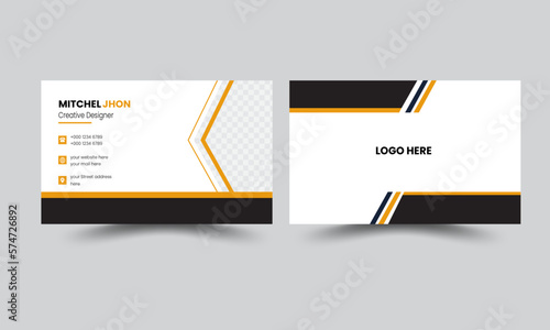 
Creative stylish orange and black elegant business card design