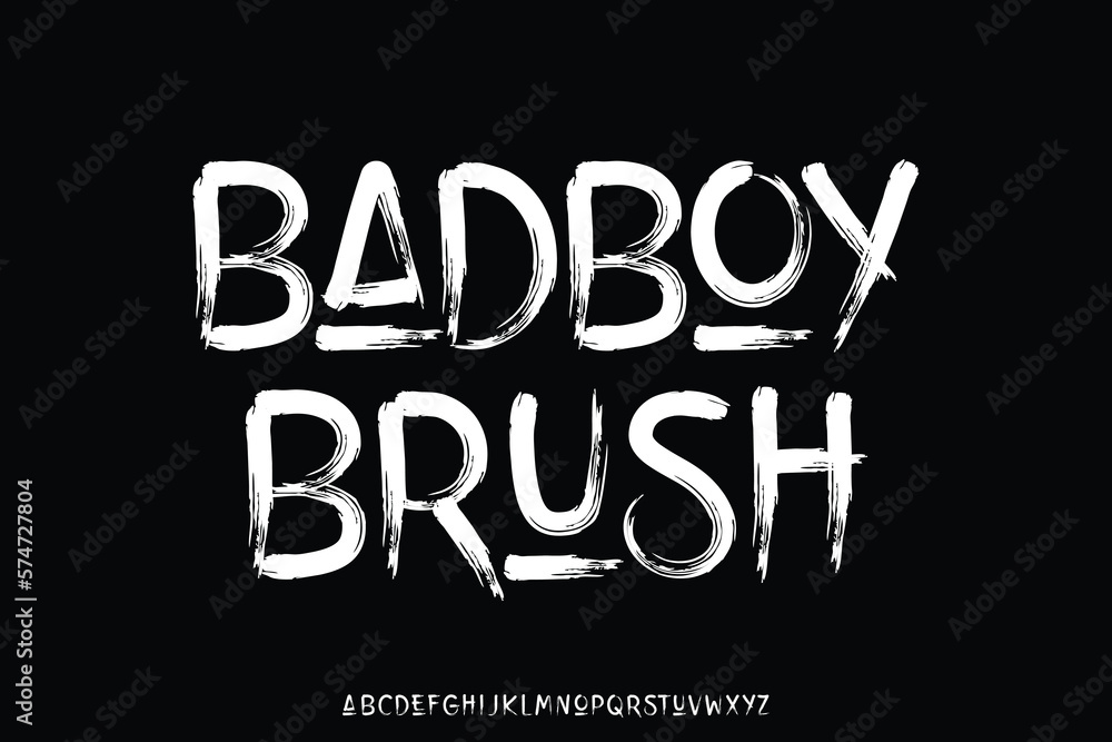 Natural distressed brush stroke font vector Natural distressed brush stroke font vector