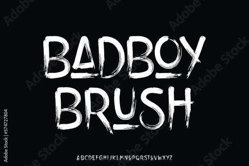 Natural distressed brush stroke font vector