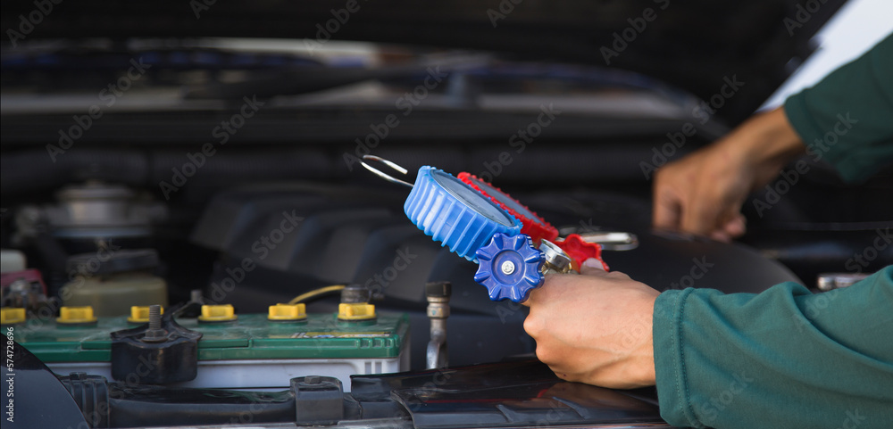 Car air conditioner check service, leak detection, fill refrigerant Car air conditioner check service, leak detection, fill refrigerant