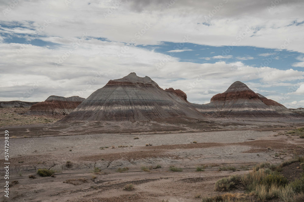 Colourful desert in Petrified Forest and Painted Desert National Park in Arizona