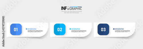3 Steps presentation business infographic template vector.	
