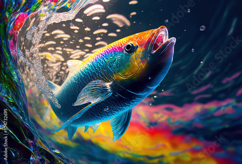 fish in the water background- Created with Generative AI Technology 