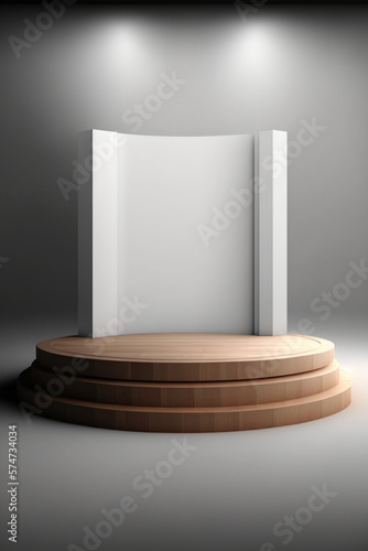 This wooden podium is the perfect complement to any decor photo