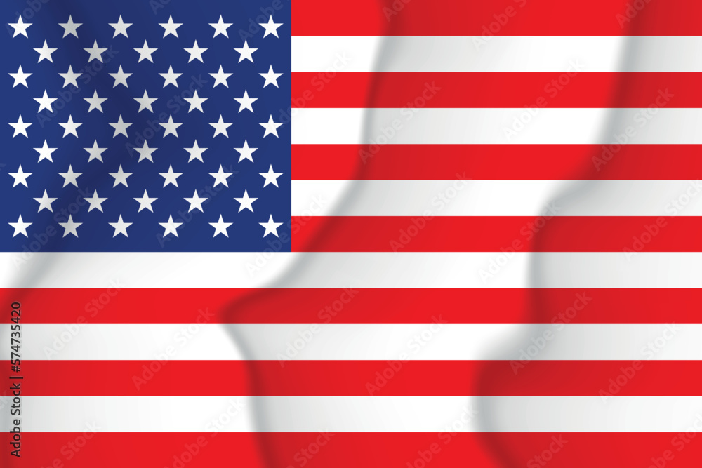 National flag of USA. Silk flag. Vector illustration in EPS 10 format National flag of USA. Silk flag. Vector illustration in EPS 10 format