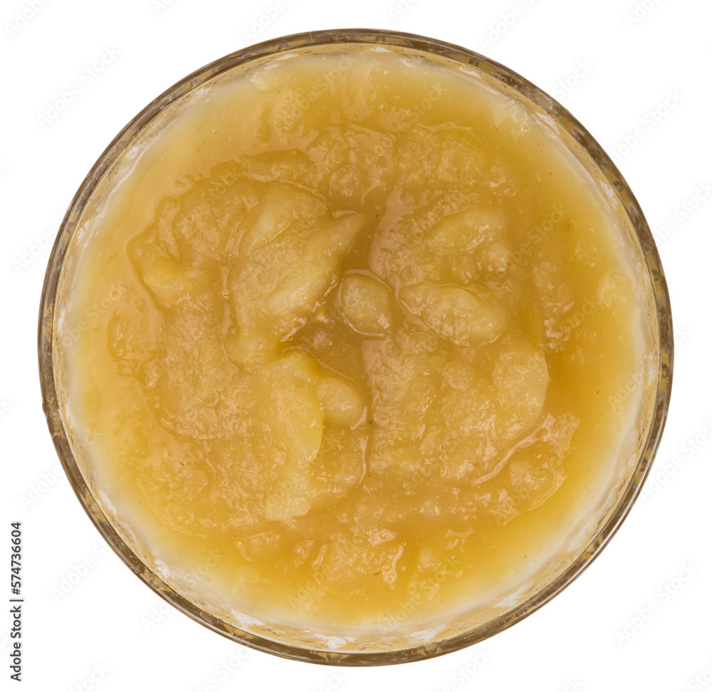 Portion of Applesauce on transparent background (selective focus; close-up shot) Portion of Applesauce on transparent background (selective focus; close-up shot)