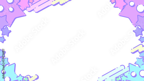 レトロポップ！アニメチックラインフレーム⭐︎PNG