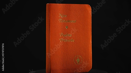 Bible on black background