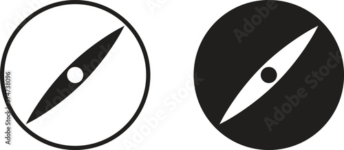 Compass icon simple trendy flat style line and solid Isolated vector illustration on white background. For apps, logo, websites, symbol , UI, UX, graphic and web design. EPS 10.