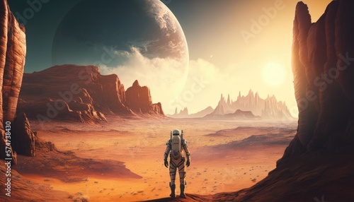 Traversing the Mysterious and Hostile Terrain of an Alien World, AI Generative