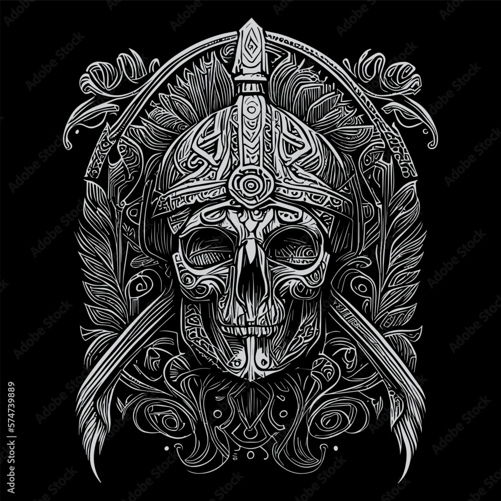 skull warrior is a fierce and intimidating figure that combines