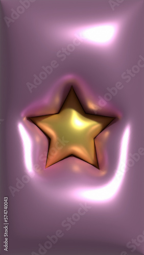 inflatable 3d star on a pink background vertical