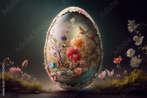 The precious Easter egg with a magical beautiful life inside