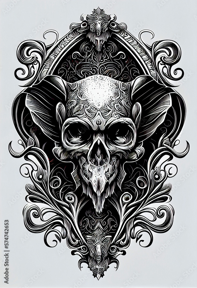 Generative AI abstract render of a monkey skull Generative AI abstract render of a monkey skull