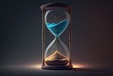 Hourglass isolated on a dark background, Generative AI Digital Illustration