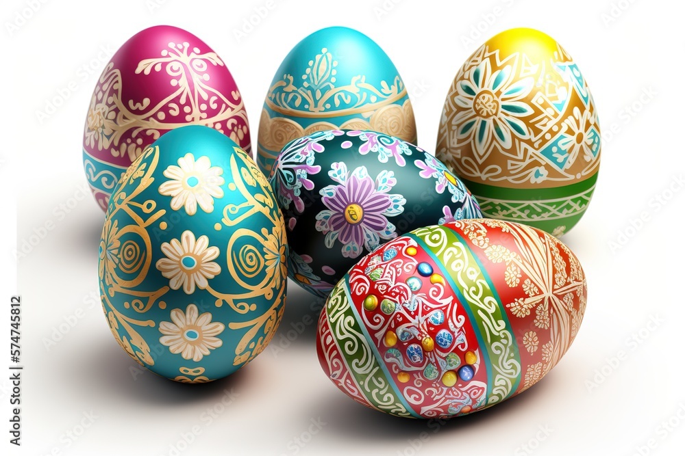 Perfect colorful handmade easter eggs isolated on a white Perfect colorful handmade easter eggs isolated on a white