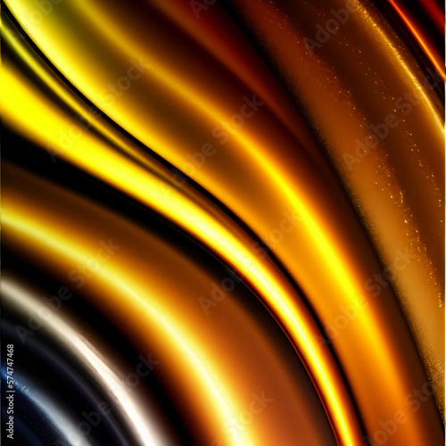 Molten metallics Yellow black coloured abstract, liquid fluid, wallpapers, Generative AI. High quality illustration