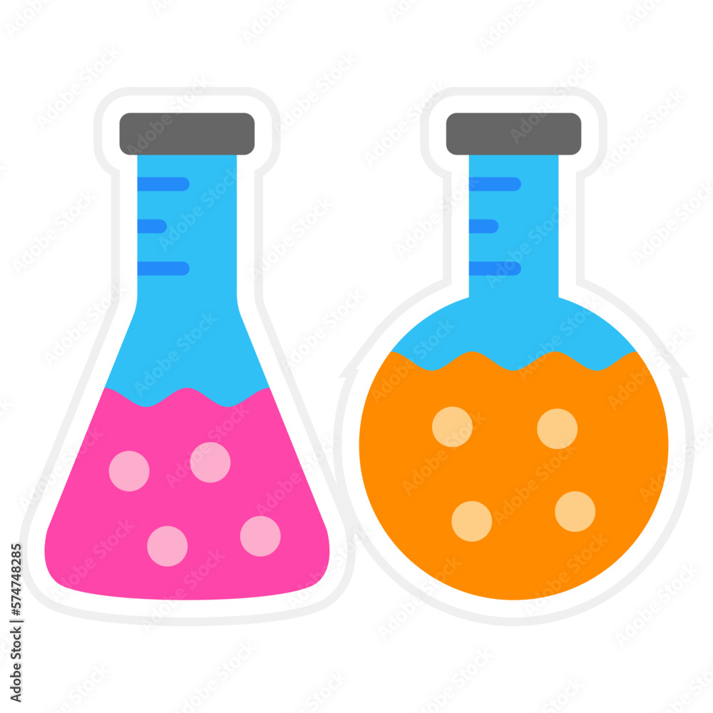 Flask Sticker Icon Flask Sticker Icon