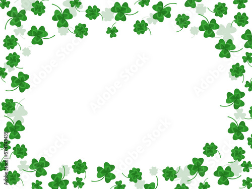 Frame background with clover leaves. St. Patrick's day symbol