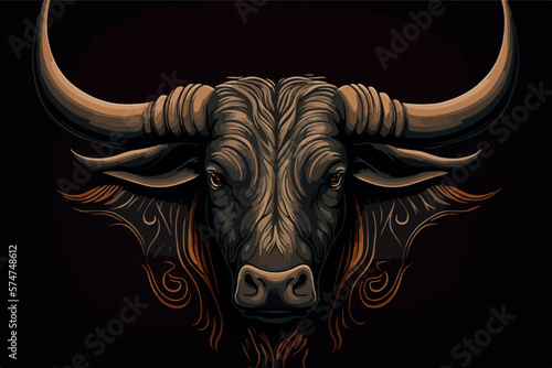 bull head vector, bull logo, bull illustration photo