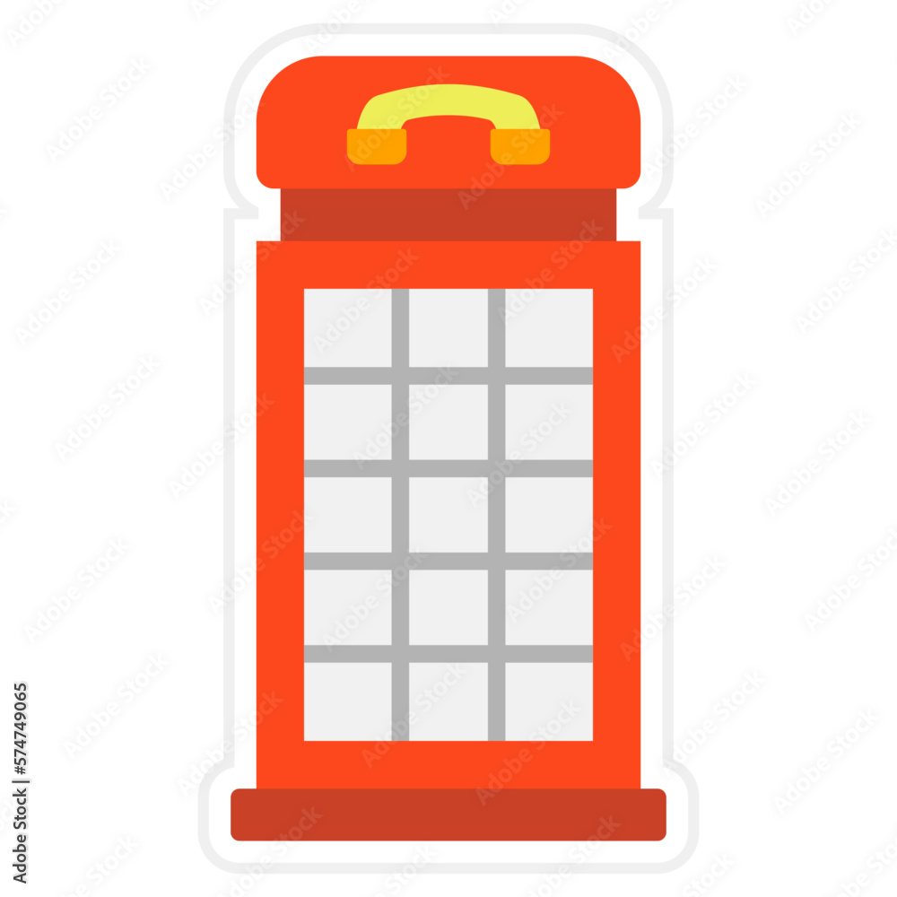 Telephone Booth Sticker Icon Telephone Booth Sticker Icon