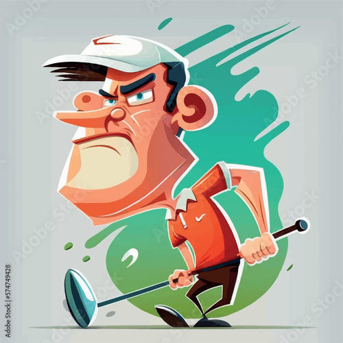 Golf player illustration vectorial, golf cartoon