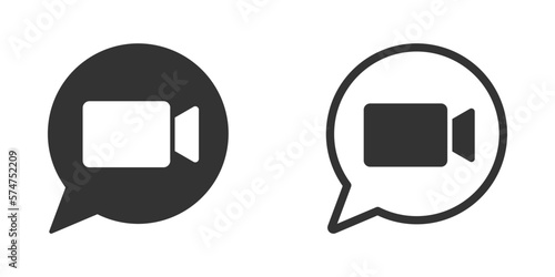  Video chat vector icons collection