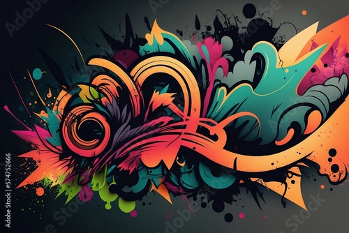 A colorful abstract graffiti desktop background  Generative AI 