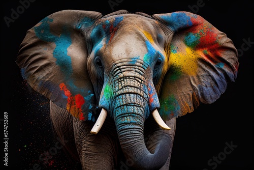 rainbow colored elephant