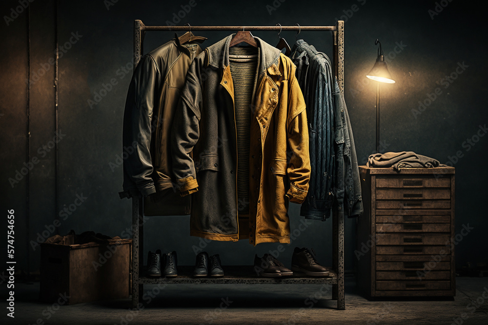 clothing stands, created by a neural network, Generative AI technology